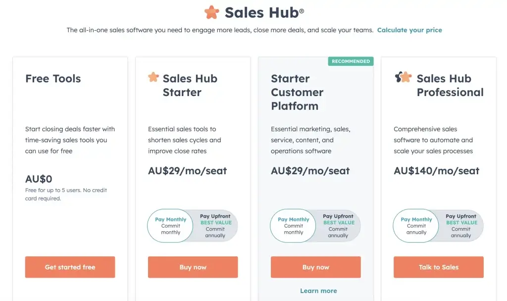 hubspot pricing